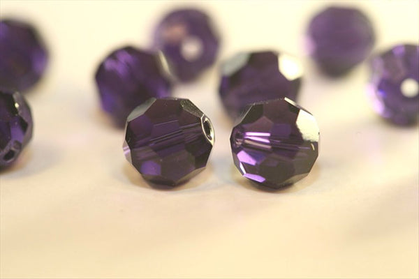 50pcs Adabele Austrian Faceted Round Crystal Beads #5000, Purple Velvet, Size Selections: 4mm/6mm/8mm/10mm