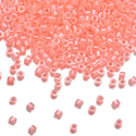 7.5g Miyuki Delica 11/0 Seed Beads, Translucent Luminous Flamingo DB2034