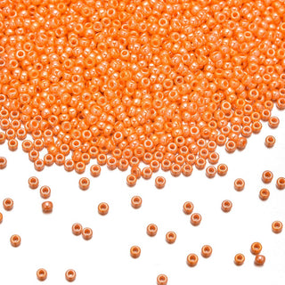 25g Miyuki Rocaille 11/0 Round Seed Beads Luster Mandarin Orange RR-423