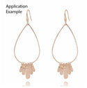 100pcs Teardrop Beading Hoops, Open Back Bezel Frame, Sterling Silver Plated Brass, Size Selections: 16mm/22mm/25mm