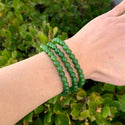 1 Strand Stretch Natural Green Jade Beaded Gemstone Bracelet, 6mm Beads, Length Selections: 7 inch/7.5 inch/8 inch