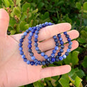 1 Strand Stretch Natural Blue Sodalite Beaded Gemstone Bracelet, 6mm Beads, Length Selections: 7 inch/7.5 inch/8 inch