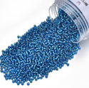 25g Miyuki Rocaille 11/0 Round Seed Beads Silver-lined Capri Blue RR-25