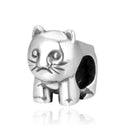 Cute Solid 925 Sterling Silver Cat Charm Kitty Bead, Compatible with Pandora All Other Charm...