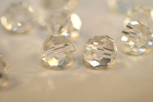 50pcs Adabele Austrian Faceted Round Crystal Beads #5000, Crystal Clear, Size Selections: 4mm/6mm/8mm/10mm