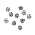 200pcs Daisy Flower Bead Caps, 11mm Bead End Caps, Antique Silver, MC-AB1