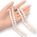Adabele Natural Potato Round Pearl Beads, White Cultured Freshwater Pearls, 10- 11mm, 1 Strand/14 Inch, FP3-11