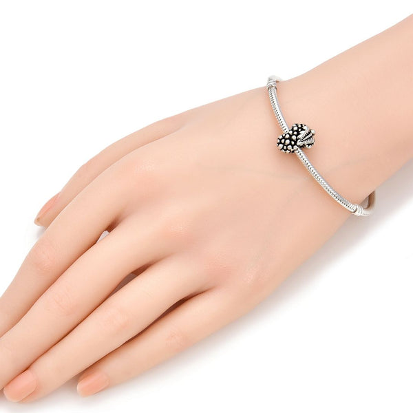 20pcs Cute Grape Large Hole Beads, Hole ID 4.5mm, Antique Silver, Zinc Alloy Metal, MEC-F9