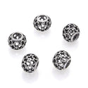 20pcs Celtic Dara Knot Symbol of Strength Large Hole Beads, Hole ID 4.5mm, Antique Silver, Zinc Alloy Metal, MEC-D10