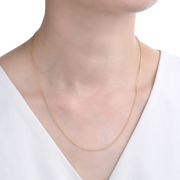 1pc 1/20 14K Gold Filled Curb Cable Link Chain Necklace, 1.2mm Width/Small, 18 Inch, Non Tarnish, KC33-18