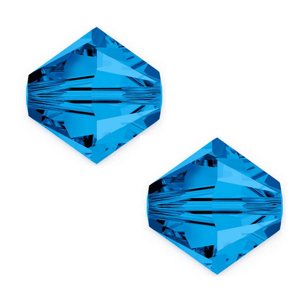 100pcs Adabele Austrian Faceted Bicone Crystal Beads #5301, Capri Blue, Size Selections: 3mm/4mm/5mm/6mm