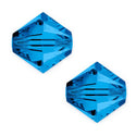 50pcs Adabele Austrian Faceted Bicone Crystal Beads #5301, Capri Blue, Size Selections: 6mm/8mm/10mm