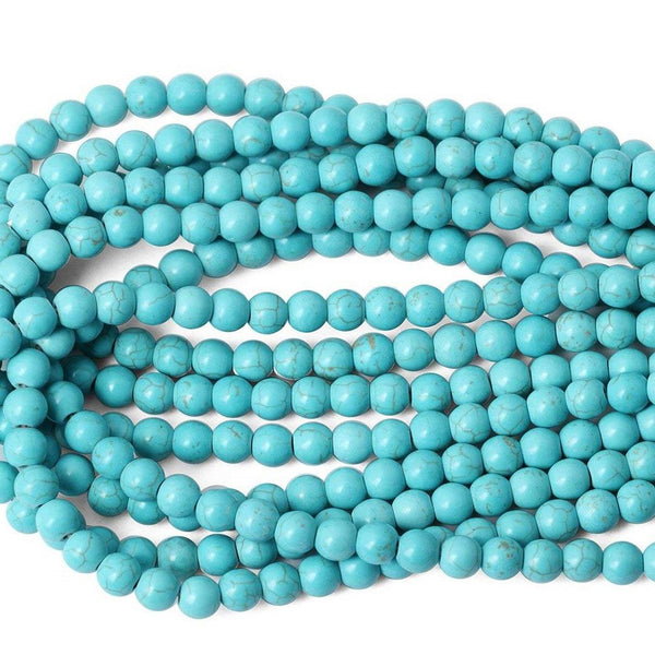 Natural Magnesite Imitated Blue Turquoise Gemstone Round Beads, 12mm, Hole ID 1.1mm, 30 Inch, About 66pcs Beads, GR-D12