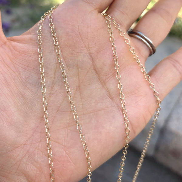 5 Feet 1/20 14K Gold Filled Unfinished Cable Chain Link, 2.2mm Width, Non Tarnish, KG5-G1