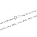 1pc 925 Sterling Silver Figaro Link Chain Necklace, Diamond-Cut, 2mm, Length Selections: 18/20/22/24/26 inch