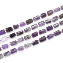 Natural Amethyst Purple Crystal Gemstone Faceted Tube Beads, 12x7mm, Hole ID 1mm, 15 Inch/1 Strand, GZ8-5