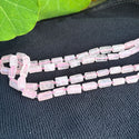 Natural Rose Quartz Pink Crystal Gemstone Faceted Tube Beads, 14x7mm, Hole ID 1mm, 15 Inch/1 Strand, GZ8-2