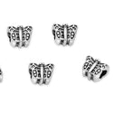 20pcs Butterfly Symbol of transformation Large Hole Beads, Hole ID 4.5mm, Antique Silver, Zinc Alloy Metal, MEC-A3