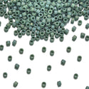 7.5g Miyuki Delica 11/0 Seed Beads Opaque Matte Rainbow Turtle Green DB2311
