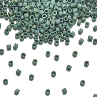 7.5g Miyuki Delica 11/0 Seed Beads Opaque Matte Rainbow Turtle Green DB2311