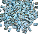 10g Miyuki Half Tila Seed Beads 5x2.3mm, Picasso Antique Turquoise Blue HTL-4514