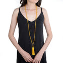 Adabele Premium 108 Mala Bead Tassel Necklace, 8mm Natural Citrine Yellow Gemstone, Gemstone, Buddhist Japa Prayer Beaded Jewelry RGN19