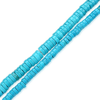 Natural Stabilized Blue Turquoise Gemstone Heishi Tube Rondelle Beads, 15 Inch/1 Strand, Size Selections: 6x3mm, 8x3mm