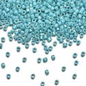 30g Miyuki Delica 10/0 Tube Seed Beads, Rainbow Turquoise Green DBM166