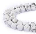 Natural White Howlite Gemstone Round Beads, 15 Inch/1 Strand, Size Selections: 4mm/6mm/8mm/10mm