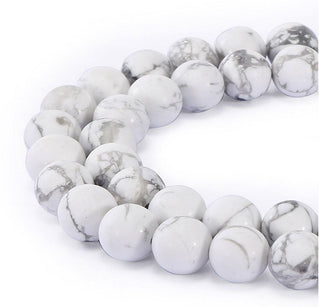 Natural White Howlite Gemstone Round Beads, 15 Inch/1 Strand, Size Selections: 4mm/6mm/8mm/10mm