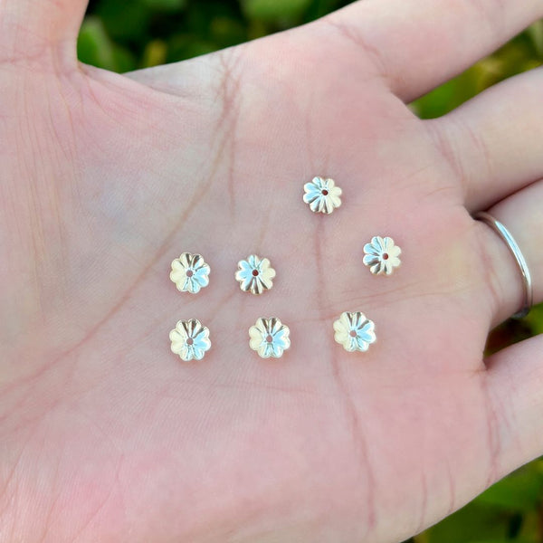 20pcs Real 1/20 14K Gold Filled Flower Bead Caps, Size Selections: 3mm/4mm/6mm
