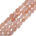 Natural Sunstone Gemstone Oval Tumbled Pebble Beads, Irregular, 8mm to 10mm, Hole ID 1mm, 15 Inch/1 Strand, GZ12-5