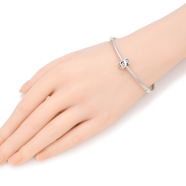 20pcs Dollar Sign Wealth and Abundance Large Hole Beads, Hole ID 4.5mm, Antique Silver, Zinc Alloy Metal, MEC-F1