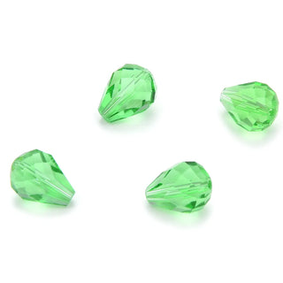 24pcs Adabele Austrian Faceted Teardrop Crystal Beads #5500, Peridot Green, 10mm x 8mm, Hole ID 1.1mm, SST-1016