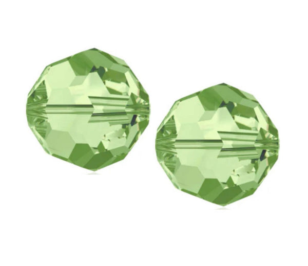 50pcs Adabele Austrian Faceted Round Crystal Beads #5000, Peridot Green, Size Selections: 4mm/6mm/8mm/10mm