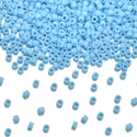 7.5g Miyuki Delica 11/0 Seed Beads, Opaque Matte Rainbow Light Blue DB879