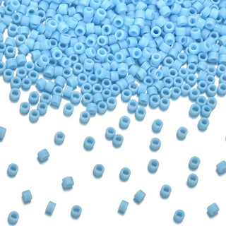 30g Miyuki Delica 11/0 Seed Beads, Opaque Matte Rainbow Light Blue DB879