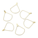 10pcs Tarnish Resistant Circular Sector Beading Hoops, 18K Yellow Gold Plated Brass, 40x33mm, 0.7mm/21 Gauge, BF130-2