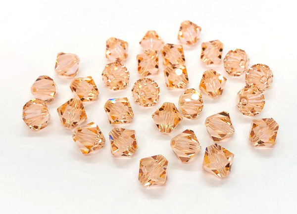 50pcs Adabele Austrian Faceted Bicone Crystal Beads #5301, Light Peach (Pink), Size Selections: 6mm/8mm/10mm