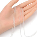 5 Feet 925 Sterling Silver Unfinished Cable Chain Links, 2.5mm, SSK-G1