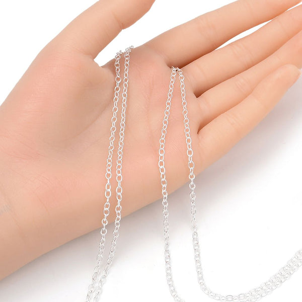 5 Feet 925 Sterling Silver Unfinished Cable Chain Links, 2.5mm, SSK-G1