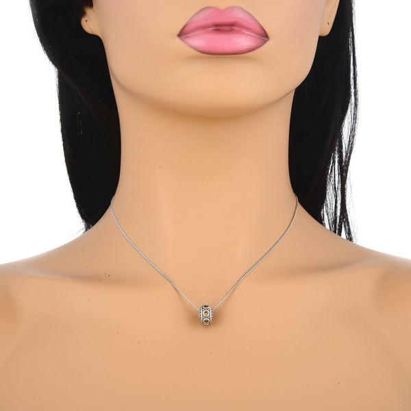 1pc 925 Sterling Silver November Birthstone Bead Charm, Yellow Topaz Cubic Zirconia CZ, 11x6.8mm, Hole ID 4.5mm, EC1-A11