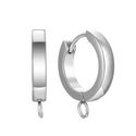10pcs 304 Surgical Stainless Steel 16mm Round Huggie Hoop Earring Hooks – Open Ring, 3mm Wire Gauge
