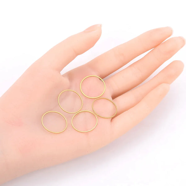 50pcs Raw Brass Round Circle Beading Hoops, Open Back Bezel Frame, Unplated/Uncoated, 0.8mm/20 Gauge, Size Selections: 12mm/16mm/20mm
