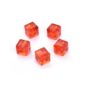 24pcs Adabele Austrian Faceted Cube Crystal Beads #5601, Light Siam Red, Size Selections: 4mm/6mm/8mm