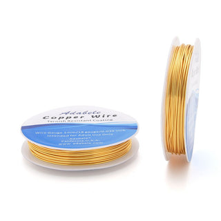 32 Feet Premium Tarnish Resistant Round Jewelry Copper Wire, 1mm/18 Gauge, 18K Gold Plated Copper, BF286-10