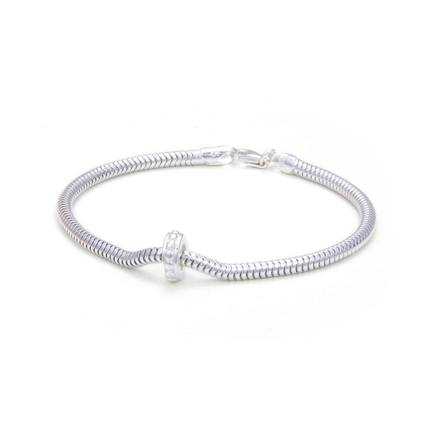 1pc 925 Sterling Silver Rubber Charm Holder Bead Stopper, Compatible with Pandora All Other 3mm Charm Bracelet, EC27-C1