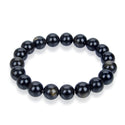 1 Strand Stretch Natural Gold Sheen Obsidian Beaded Gemstone Bracelet, 8mm Bead, Length Selections: 7 inch/7.5 inch/8 inch/8.5 inch