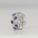 1pc Real 925 Sterling Silver Charm, September Birthstone Spacer Bead, Cubic Zirconia CZ Blue Sapphire Gemstone, Compatible with Pandora all Other Charm Bracelets, EC544
