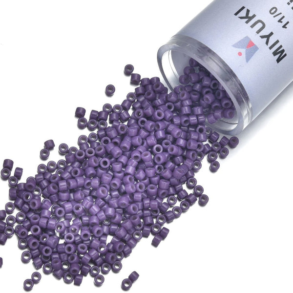 7.5g Miyuki Delica 11/0 Seed Beads, Duracoat Opaque Anemone Purple DB2140